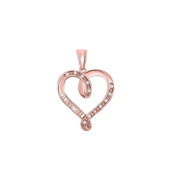 JMS always Original Maulijewels 10K Rose Gold 005 Carat Diamond I LOVE YOU Pendant with 18 Gold Plated 925 Sterling Silver Box Chain Necklaces JMS always Original Maulijewels 10K Rose Gold 005 Carat Diamond I LOVE YOU Pendant with 18 Gold Plated 925 Sterling Silver Box Chain Necklaces