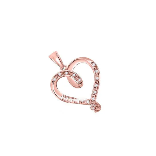 JMS always Original Maulijewels 10K Rose Gold 005 Carat Diamond I LOVE YOU Pendant with 18 Gold Plated 925 Sterling Silver Box Chain Necklaces JMS always Original Maulijewels 10K Rose Gold 005 Carat Diamond I LOVE YOU Pendant with 18 Gold Plated 925 Sterling Silver Box Chain Necklaces