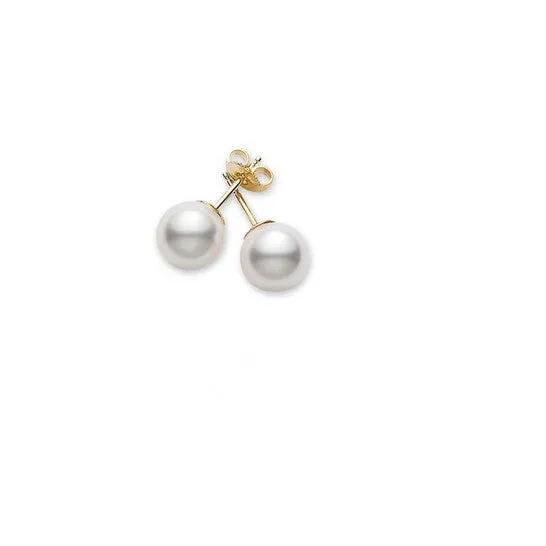 JMS always Original Mikimoto Akoya Pearl Stud Earrings with 18K Yellow 758mm A Earrings JMS always Original Mikimoto Akoya Pearl Stud Earrings with 18K Yellow 758mm A Earrings