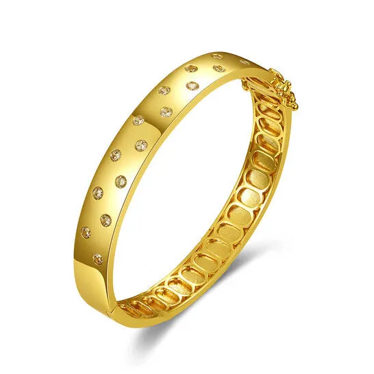 JMS always Original Rachel Glauber 14k Yellow Gold Plated with Cubic Zirconia Starry Sky Bangle Bracelet Bracelets JMS always Original Rachel Glauber 14k Yellow Gold Plated with Cubic Zirconia Starry Sky Bangle Bracelet Bracelets