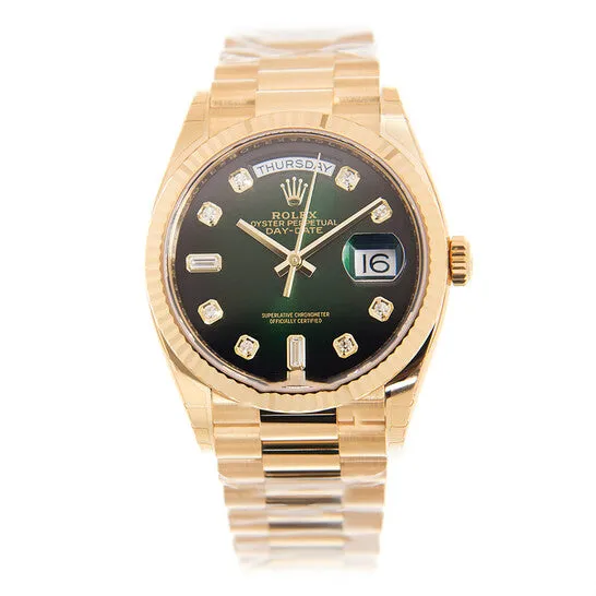 JMS always Original Rolex DayDate President Automatic Chronometer Green Ombre Diamond Ladies Watch 1282380069 Watches