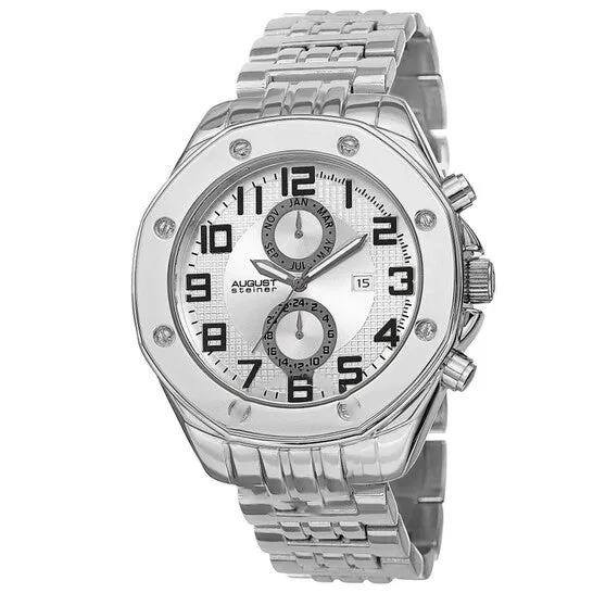 JMS always Rings Original August Steiner Quartz Silver Dial Silvertone Alloy Mens Watch AS8140SS