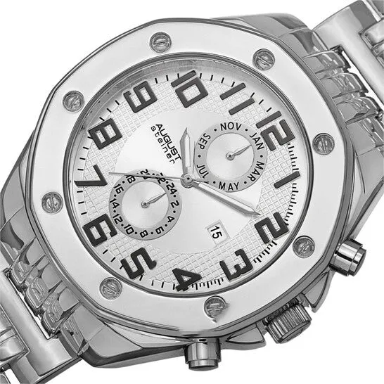 JMS always Rings Original August Steiner Quartz Silver Dial Silvertone Alloy Mens Watch AS8140SS