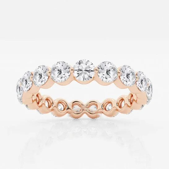JMS always Rings Original Brilliant Diamond 14K Rose Gold2 CTTW Floating RoundCut LAB GROWN Diamond Eternity Band G SI