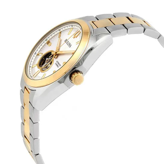 JMS always Rings Original Bulova Surveyor Automatic Silver Dial Twotone Mens Watch 98A284