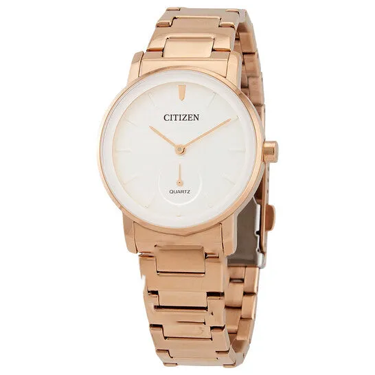 JMS always Rings Original Citizen Quartz White Dial Rose Goldtone Ladies Watch EQ906355A