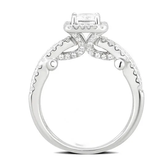 JMS always Rings Original DiamondMuse 280 cttw Cubic Zirconia Split Shank Engagement Ring in Sterling Silver for Women