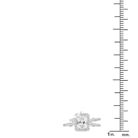 JMS always Rings Original DiamondMuse 280 cttw Cubic Zirconia Split Shank Engagement Ring in Sterling Silver for Women