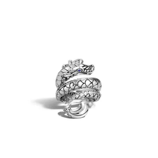 JMS always Rings Original John Hardy Legends Naga Blue Sapphire Sterling Silver Coil Ring Rbs60240bspx7
