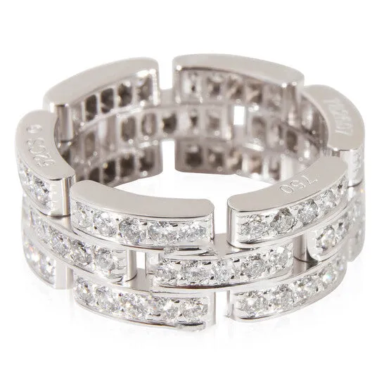 JMS always Rings Original PreOwned Cartier Maillon Panthere Diamond Ring in 18KT White Gold 137 CTW