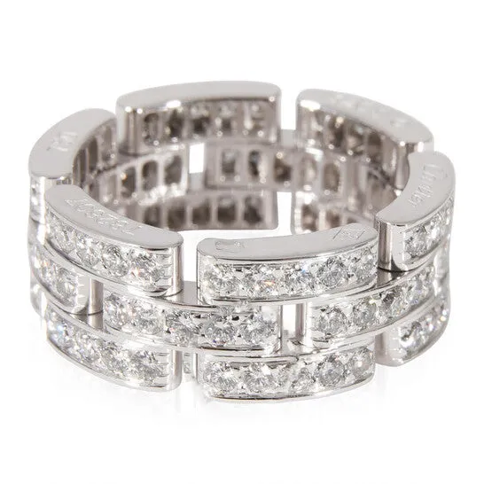 JMS always Rings Original PreOwned Cartier Maillon Panthere Diamond Ring in 18KT White Gold 137 CTW