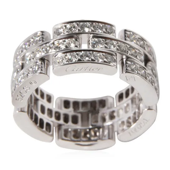 JMS always Rings Original PreOwned Cartier Maillon Panthere Diamond Ring in 18KT White Gold 137 CTW