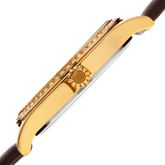 JMS always Watches Original Akribos XXIV Quartz Diamond Brown Dial Ladies Watch AK1011BR