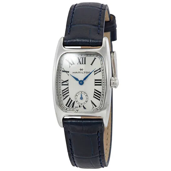 JMS always Watches Original Hamilton Boulton SilverWhite Dial Blue Leather Ladies Watch H13321611
