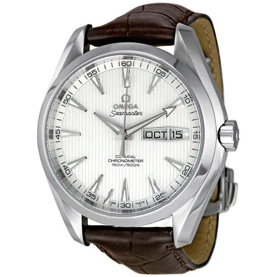 JMS always Watches Original Omega Aqua Terra Silver Dial Automatic Leather Mens Watch 23113432202001 JMS always Watches Original Omega Aqua Terra Silver Dial Automatic Leather Mens Watch 23113432202001