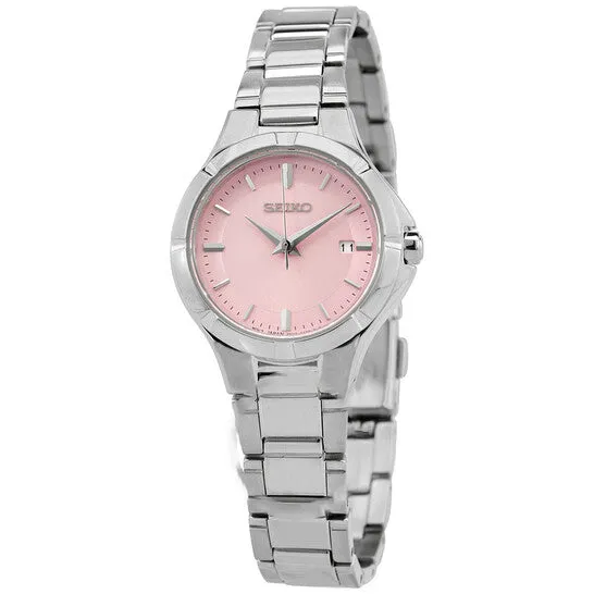 JMS always Watches Original Seiko Essentials Quartz Pink Dial Ladies Watch SUR413
