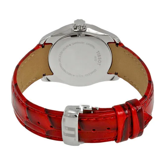 JMS always Watches Original Tissot Couturier White Dial Red Leather Ladies Watch T0352101601101