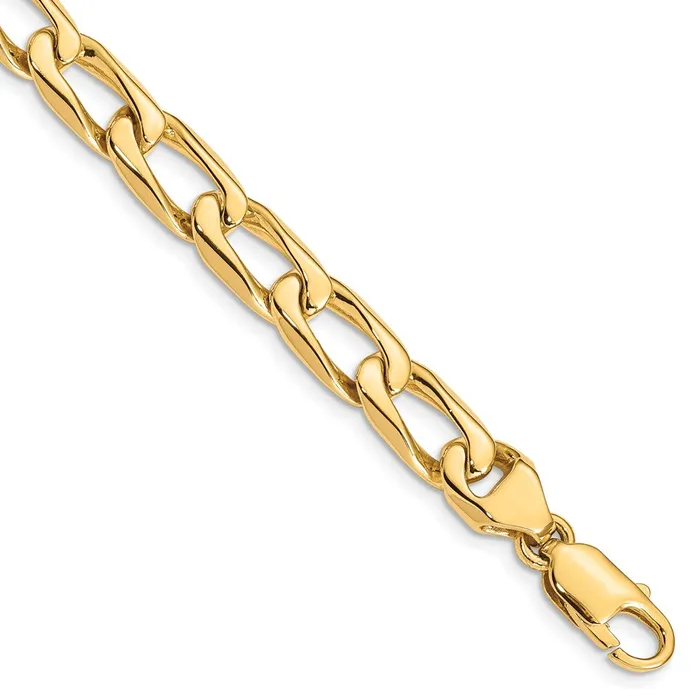 MDS Bracelets Solid 14K Yellow Gold 9 inch 85mm Hand Polished Fancy Open Link with Lobster Clasp Bracelet MDS Bracelets Solid 14K Yellow Gold 9 inch 85mm Hand Polished Fancy Open Link with Lobster Clasp Bracelet