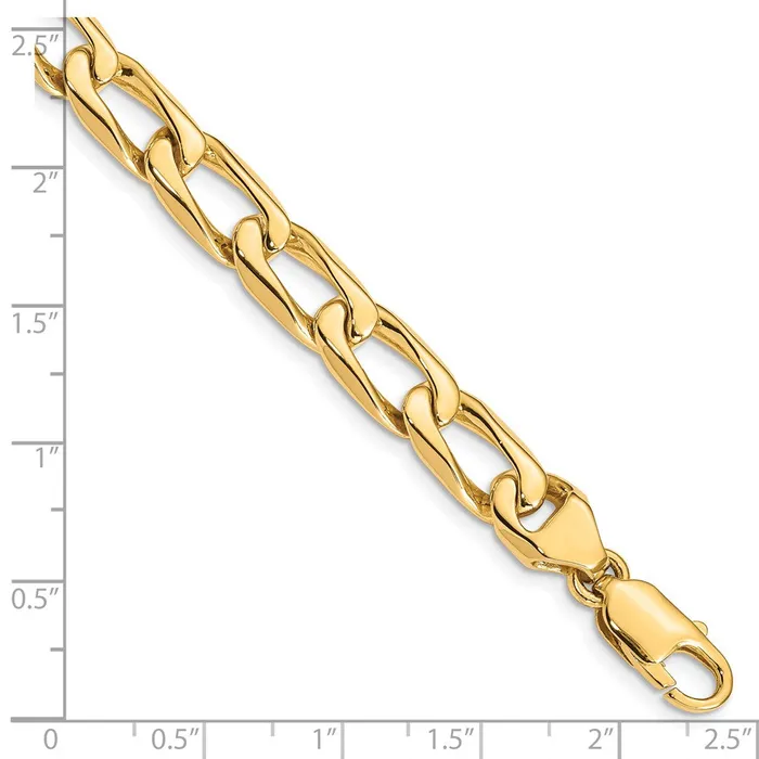 MDS Bracelets Solid 14K Yellow Gold 9 inch 85mm Hand Polished Fancy Open Link with Lobster Clasp Bracelet