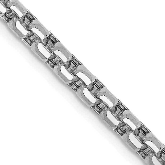 MDS Necklaces 14K White Gold 28 inch 36mm SemiSolid Round Box with Lobster Clasp Chain Necklace MDS Necklaces 14K White Gold 28 inch 36mm SemiSolid Round Box with Lobster Clasp Chain Necklace
