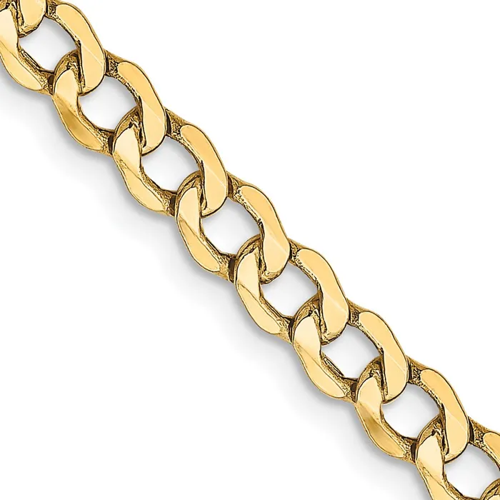 MDS Necklaces 14K Yellow Gold 22 inch 43mm SemiSolid Curb with Lobster Clasp Chain Necklace MDS Necklaces 14K Yellow Gold 22 inch 43mm SemiSolid Curb with Lobster Clasp Chain Necklace