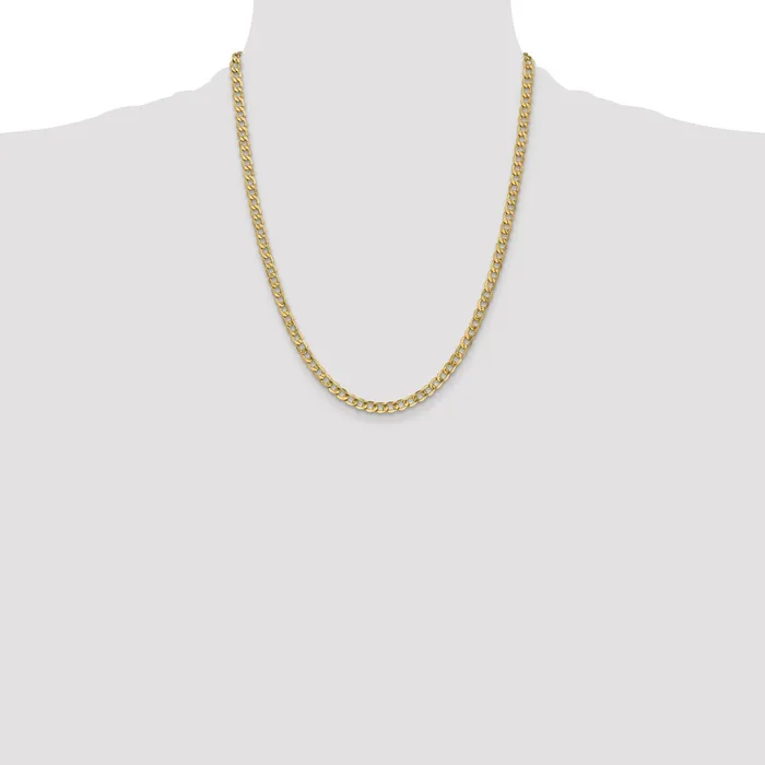MDS Necklaces 14K Yellow Gold 22 inch 43mm SemiSolid Curb with Lobster Clasp Chain Necklace MDS Necklaces 14K Yellow Gold 22 inch 43mm SemiSolid Curb with Lobster Clasp Chain Necklace