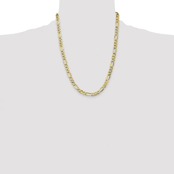 MDS Necklaces 14K Yellow Gold 22 inch 73mm SemiSolid Figaro with Lobster Clasp Chain Necklace MDS Necklaces 14K Yellow Gold 22 inch 73mm SemiSolid Figaro with Lobster Clasp Chain Necklace