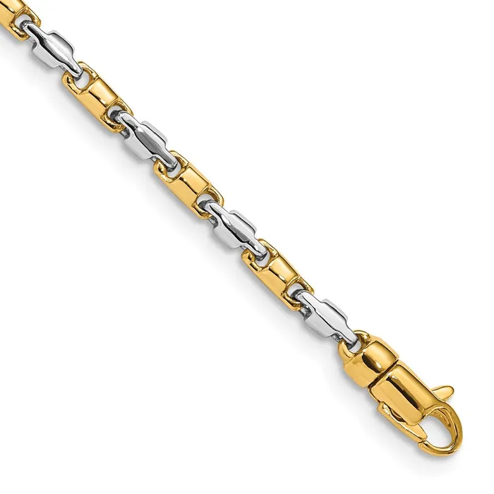 MDS Necklaces Solid 14K Twotone Gold 18 inch 25mm Hand Polished Fancy Link with Lobster Clasp Chain Necklace MDS Necklaces Solid 14K Twotone Gold 18 inch 25mm Hand Polished Fancy Link with Lobster Clasp Chain Necklace