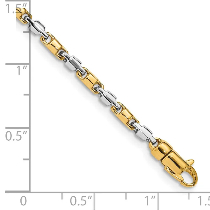MDS Necklaces Solid 14K Twotone Gold 18 inch 25mm Hand Polished Fancy Link with Lobster Clasp Chain Necklace MDS Necklaces Solid 14K Twotone Gold 18 inch 25mm Hand Polished Fancy Link with Lobster Clasp Chain Necklace
