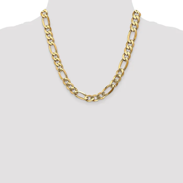 MDS Necklaces Solid 14K Yellow Gold 20 inch 10mm Flat Figaro with Lobster Clasp Chain Necklace MDS Necklaces Solid 14K Yellow Gold 20 inch 10mm Flat Figaro with Lobster Clasp Chain Necklace