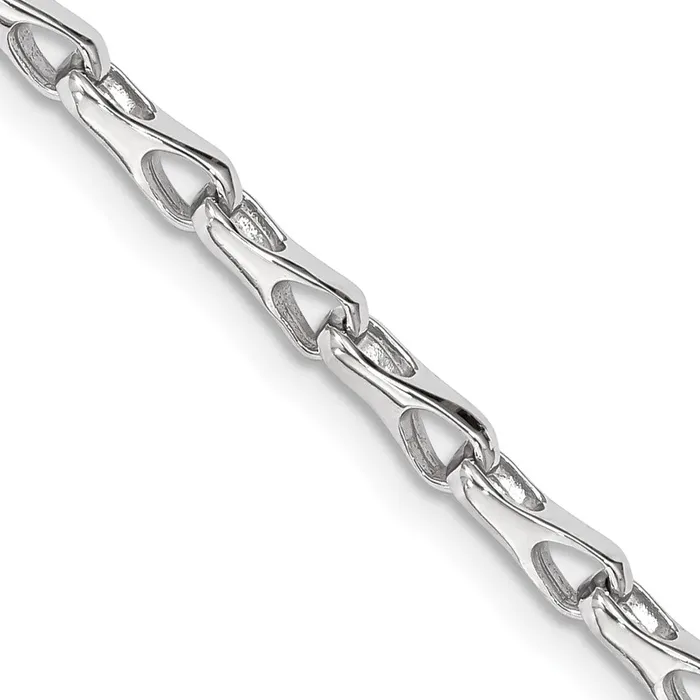 MDS Solid 14K White Gold 24 inch 35mm Hand Polished Fancy Link with Lobster Clasp Chain Necklace Necklaces MDS Solid 14K White Gold 24 inch 35mm Hand Polished Fancy Link with Lobster Clasp Chain Necklace Necklaces