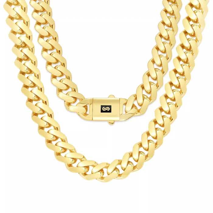 Necklaces 10k Yellow Gold Royal Monaco Miami Cuban Link 11mm Chain Pendant Necklace 26 Goldiacom
