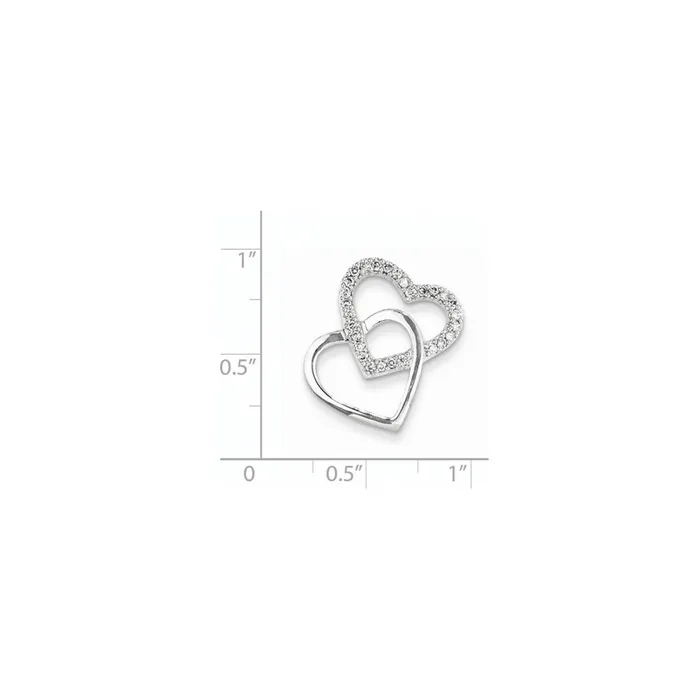 Necklaces 14k White Gold AA Quality Completed Real Diamond Vintage Heart Pendant Goldia