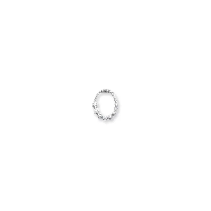 Necklaces 14k White Gold Real Diamond Oval Journey Pendant Goldia