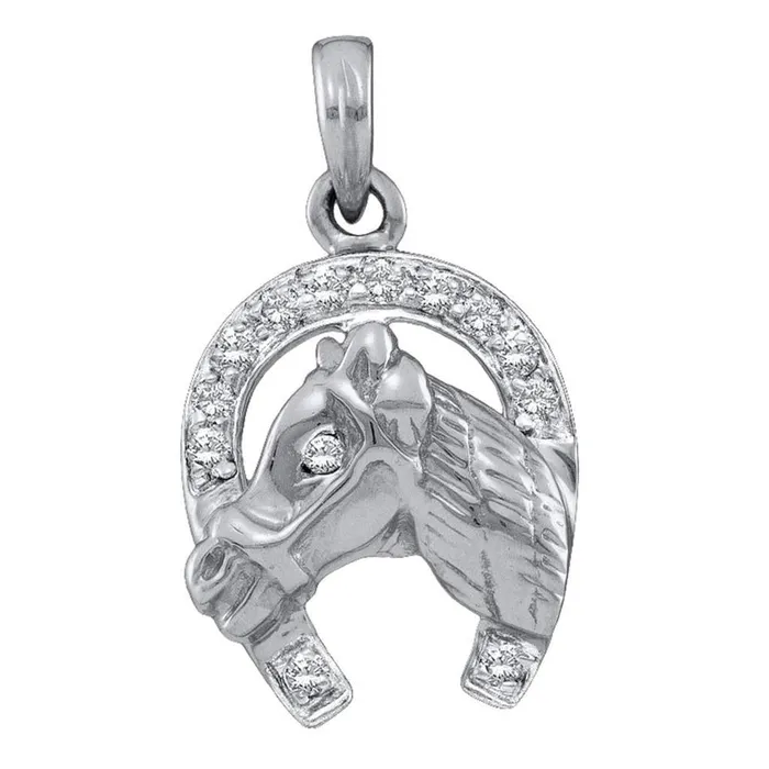 Necklaces 14k White Gold Round Diamond Lucky Horseshoe Pendant 110 Cttw gndatlanta Necklaces 14k White Gold Round Diamond Lucky Horseshoe Pendant 110 Cttw gndatlanta