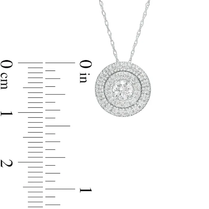 Necklaces Goldia 05 CT TW Natural Diamond Double Frame Pendant in 10K White Gold Necklaces Goldia 05 CT TW Natural Diamond Double Frame Pendant in 10K White Gold
