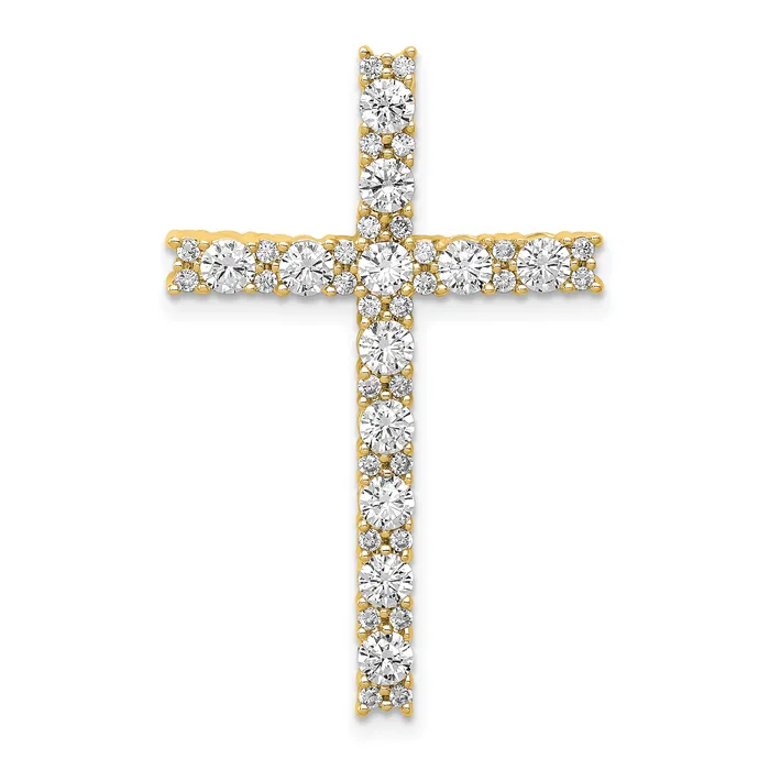 Necklaces Goldia 10k Yellow Gold 1 Ct Lab Grown Diamond VSSI G Cross Chain Slide Pendant Necklaces Goldia 10k Yellow Gold 1 Ct Lab Grown Diamond VSSI G Cross Chain Slide Pendant
