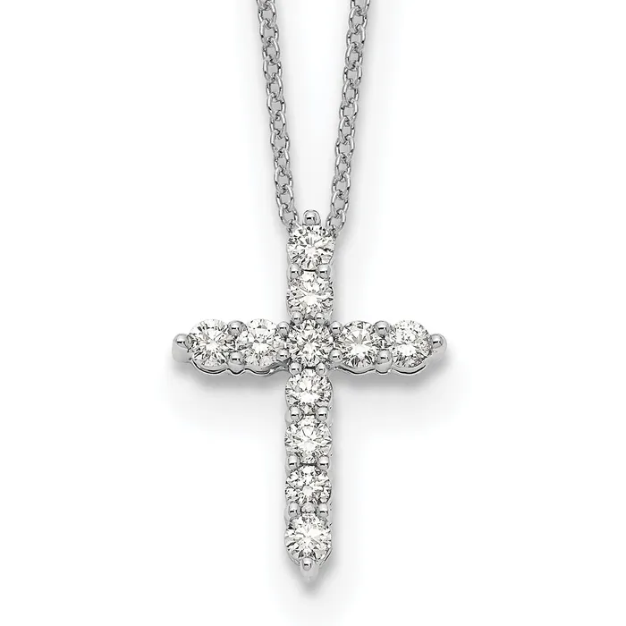 Necklaces Goldia 14k White Gold 12 Ct Lab Grown Diamond VSSI G 18 inch Cross Pendant Necklace Necklaces Goldia 14k White Gold 12 Ct Lab Grown Diamond VSSI G 18 inch Cross Pendant Necklace