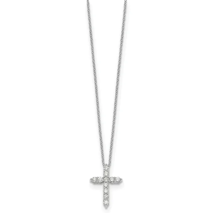 Necklaces Goldia 14k White Gold 12 Ct Lab Grown Diamond VSSI G 18 inch Cross Pendant Necklace