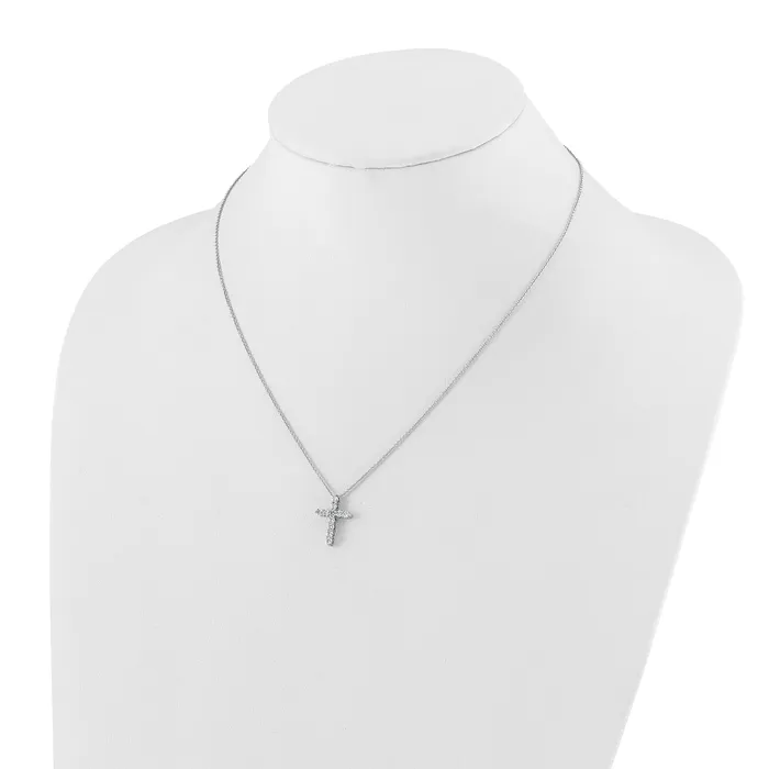 Necklaces Goldia 14k White Gold 12 Ct Lab Grown Diamond VSSI G 18 inch Cross Pendant Necklace