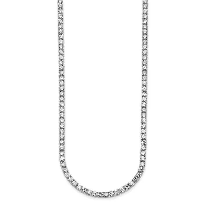 Necklaces Goldia 14k White Gold 28 34 Ct Lab Grown Diamond VSSI G Round 22 inch Straight Tennis Necklace