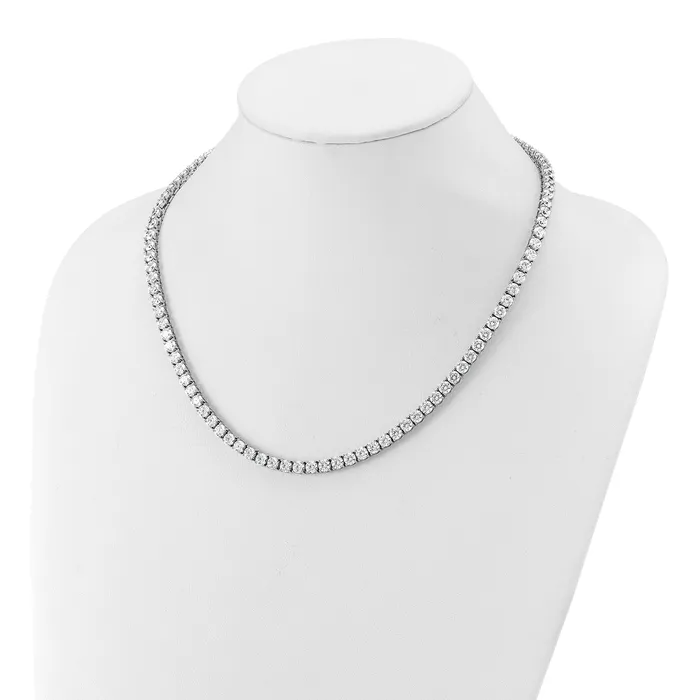 Necklaces Goldia 14k White Gold 28 34 Ct Lab Grown Diamond VSSI G Round 22 inch Straight Tennis Necklace
