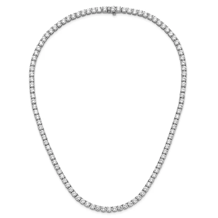 Necklaces Goldia 14k White Gold 28 34 Ct Lab Grown Diamond VSSI G Round 22 inch Straight Tennis Necklace