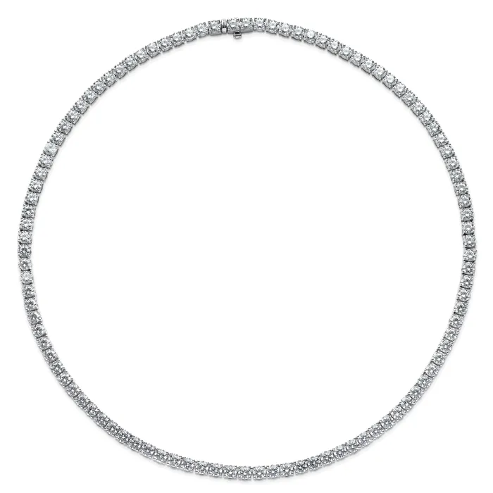 Necklaces Goldia 14k White Gold 28 34 Ct Lab Grown Diamond VSSI G Round 22 inch Straight Tennis Necklace