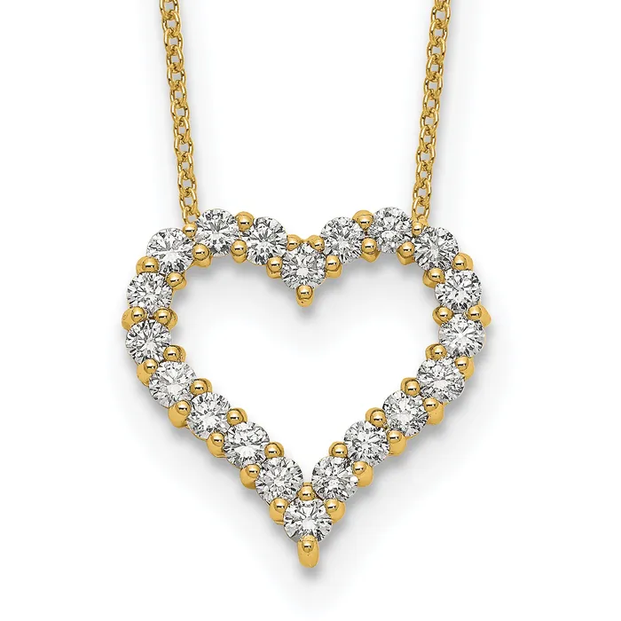 Necklaces Goldia 14k Yellow Gold 1 Ct Lab Grown Diamond VSSI G 18 inch Heart Necklace Necklaces Goldia 14k Yellow Gold 1 Ct Lab Grown Diamond VSSI G 18 inch Heart Necklace
