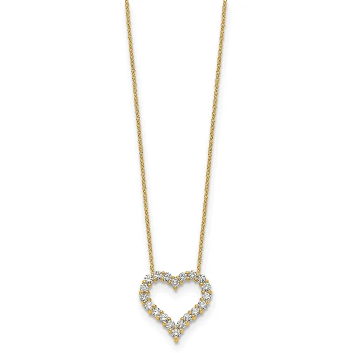 Necklaces Goldia 14k Yellow Gold 1 Ct Lab Grown Diamond VSSI G 18 inch Heart Necklace