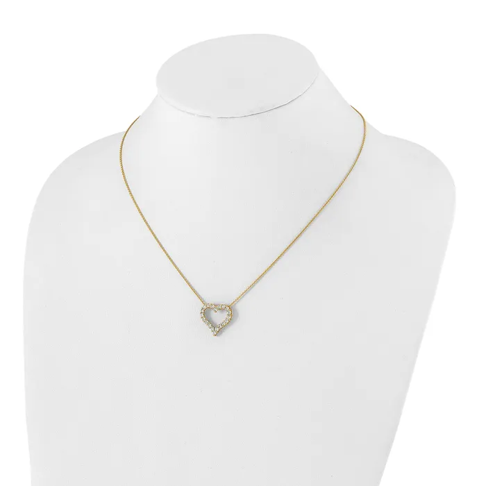 Necklaces Goldia 14k Yellow Gold 1 Ct Lab Grown Diamond VSSI G 18 inch Heart Necklace