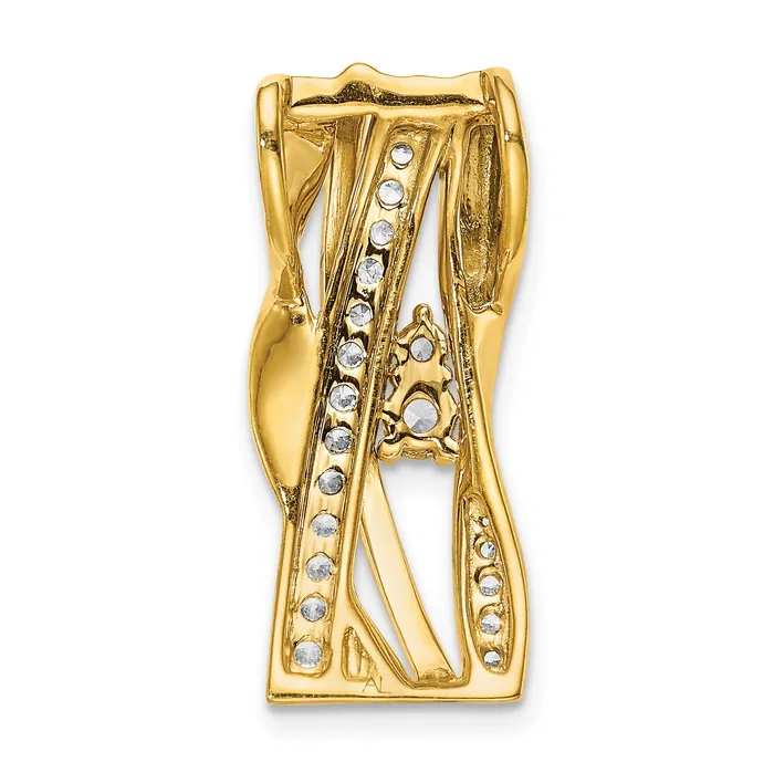 Necklaces Goldia 14k Yellow Gold 38 Ct Lab Grown Diamond VSSI G Fancy Curve Bar Chain Slide Pendant