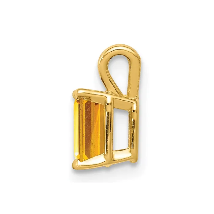 Necklaces Goldia 14K Yellow Gold 6x4mm Emerald Cut Citrine pendant