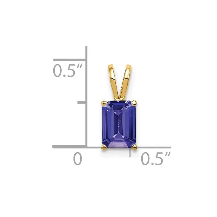 Necklaces Goldia 14k Yellow Gold 7x5mm Emerald Cut Tanzanite pendant